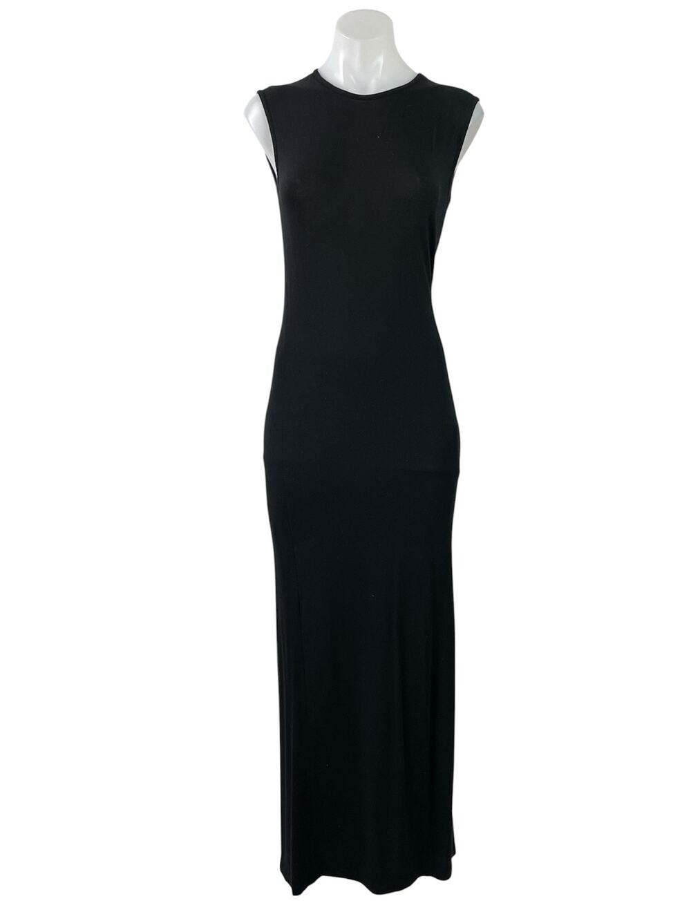 Maggie Marilyn Black Sleeveless Crew Neck Knit Stretch Bodycon Maxi Dress Size M